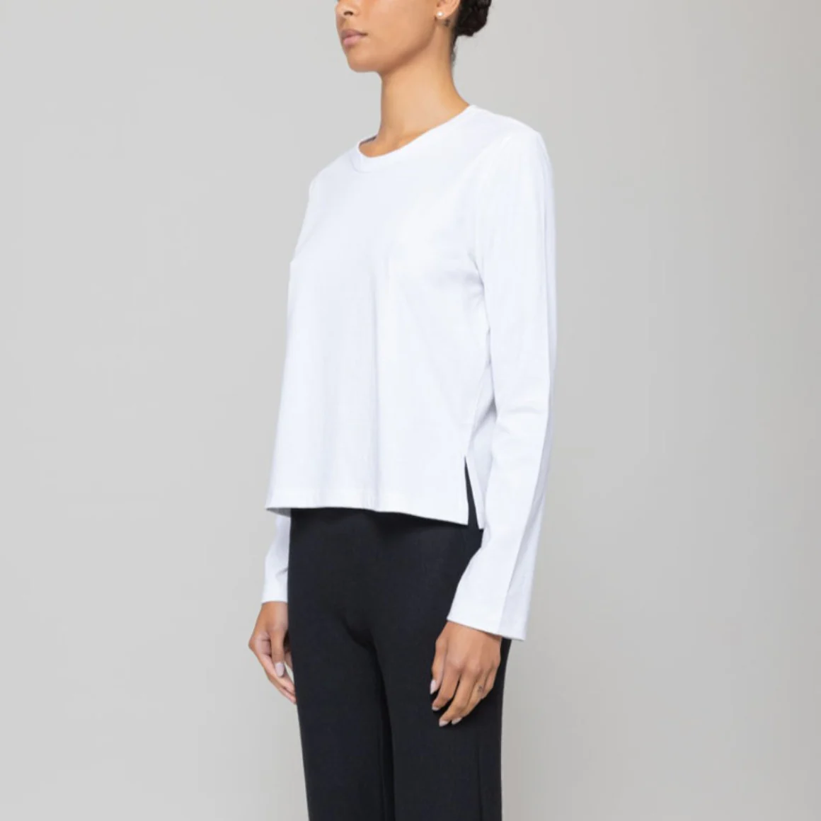 Maya Cotton Crewneck Long Sleeve Tee - Image 3