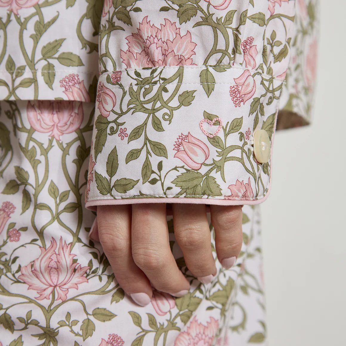 Printed Floral Cotton Long PJ Set - Image 3
