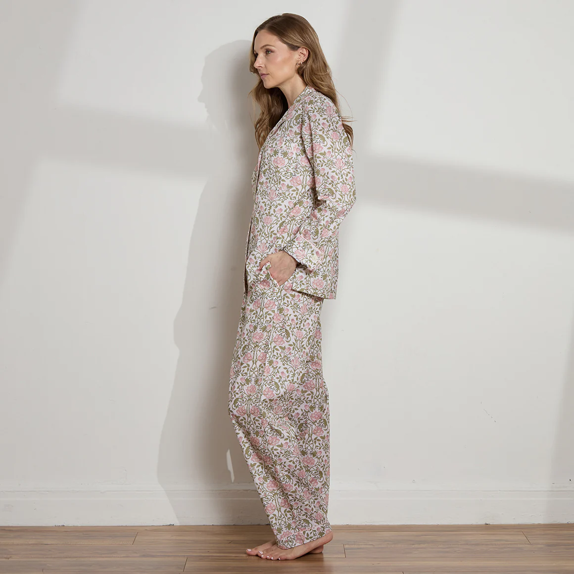 Printed Floral Cotton Long PJ Set - Image 5
