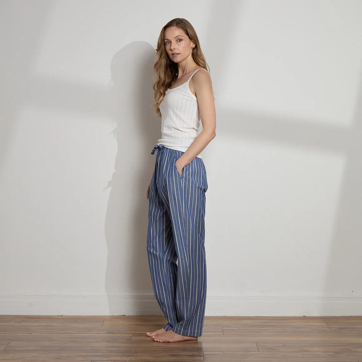 Unisex Striped Cotton Boyfriend Pant - Image 5